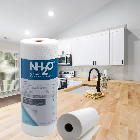 NH2O AIR-LAID TOWEL (Toalla de cocina reutilizable y biodegradable 80 Un. por rollo)