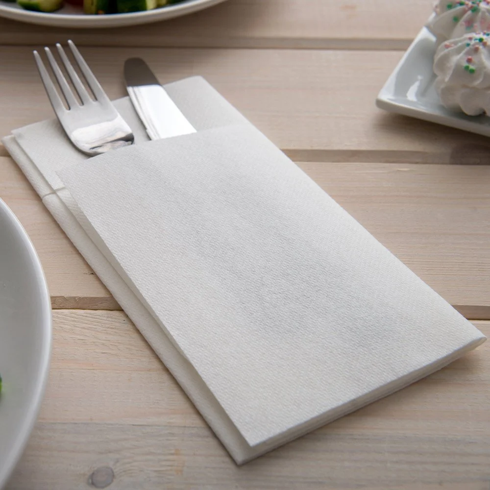 Servilletas Air-Laid Premium 40×40 1/8 F con bolsillo Blancas Bolsa 50 Un.NH2O de Eco NAPKIN - Imagen 7