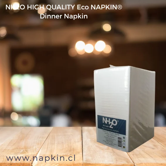 Servilletas Premium H.Q. 40x40 Cm. 1/8 Fold Blancas  Bag 100 Un.